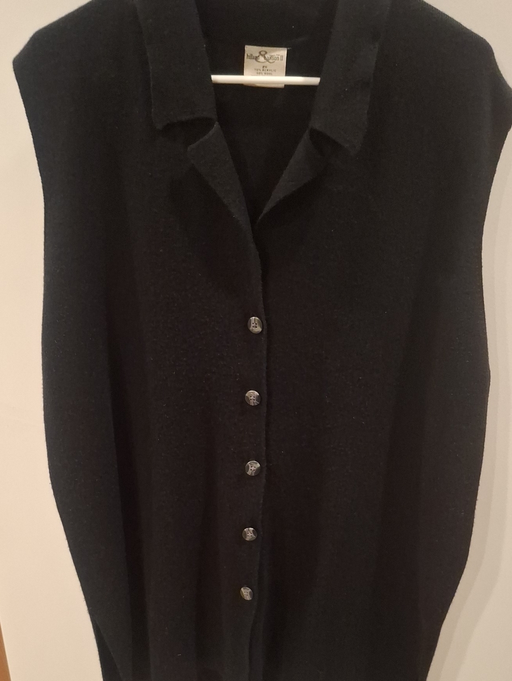 Classic Black Sleeveless Button-Front Top by Scott